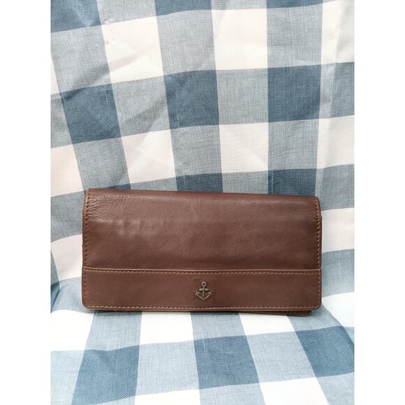 Harbour 2nd Women’s Cognac Genuine Leather Wallet Clutch - Picture 1 of 6